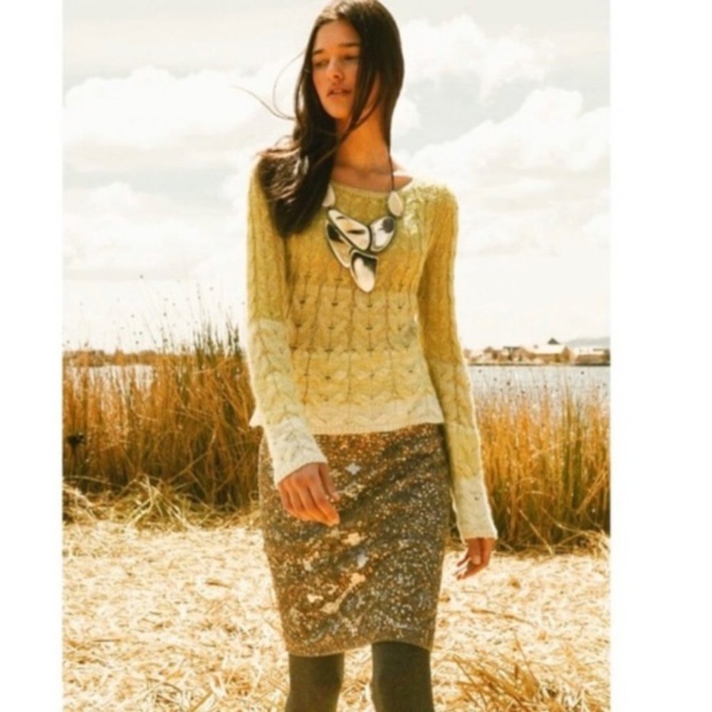 SPARROW NEW WITH TAGS  SPRING OMBRE YELLOW PULLOVER SWEATER ANTHROPOLOGIE SIZE M